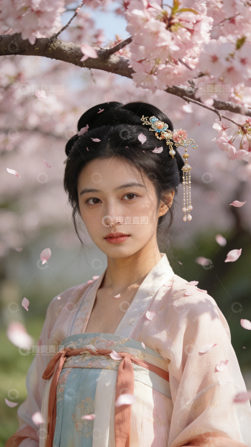 高清大图下载【趣麦麦图】古风樱花美女写真摄影素材