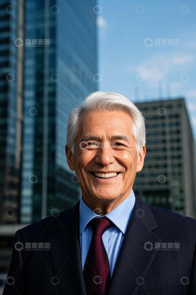 高清大图下载【趣麦麦图】商务男士城市背景下微笑肖像