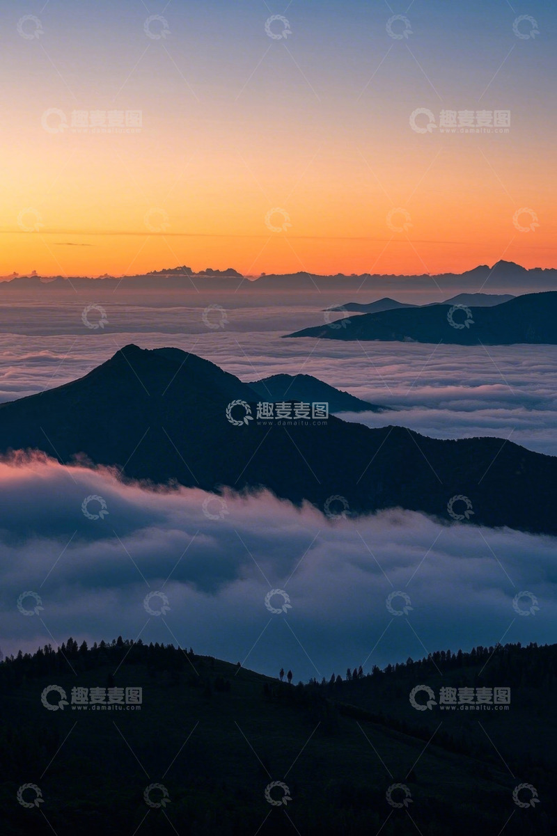 高清大图下载【趣麦麦图】山间云海日出自然景观