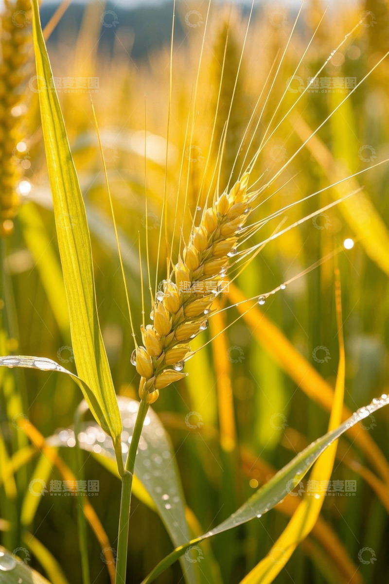 高清大图下载【趣麦麦图】麦田里饱满的成熟小麦