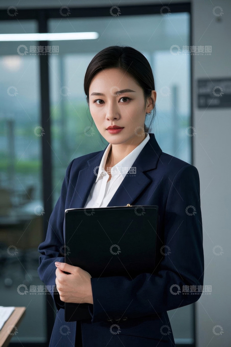 高清大图下载【趣麦麦图】商务场合手持文件夹的职业女性