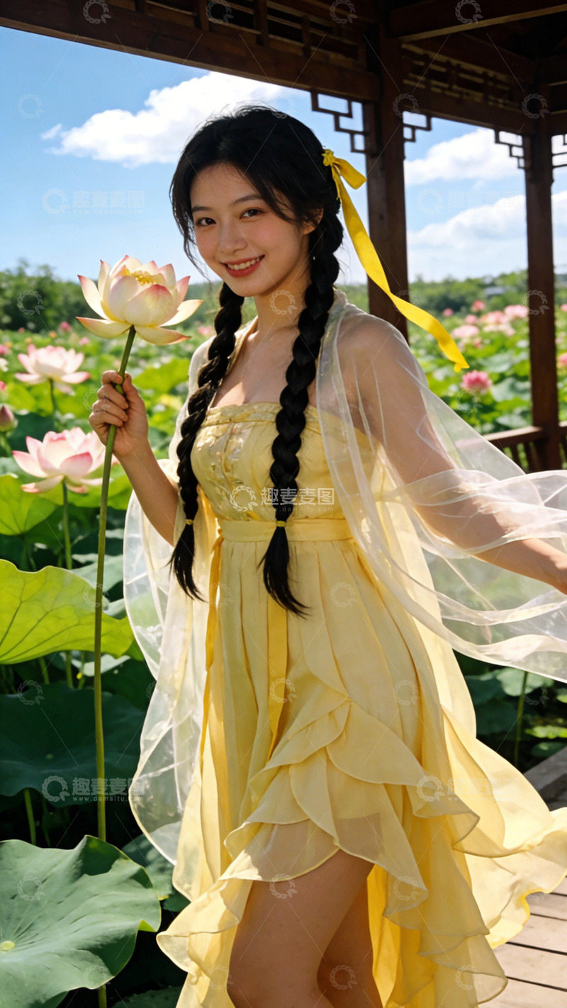 高清大图下载【趣麦麦图】古风荷花美女写真摄影