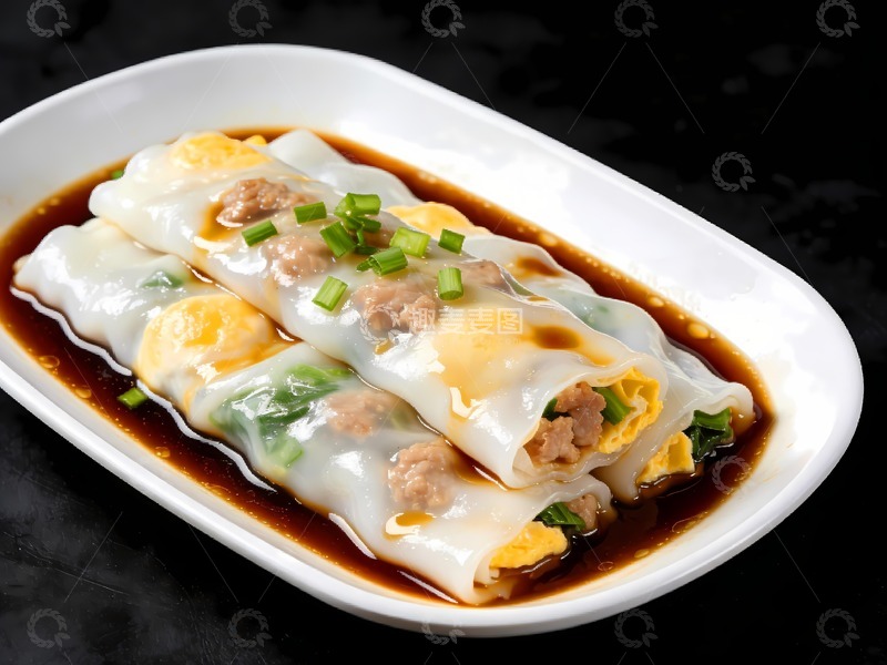 高清大图下载【趣麦麦图】虾仁鸡蛋鸡蛋肠粉