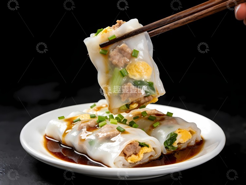 高清大图下载【趣麦麦图】筷子举起肠粉