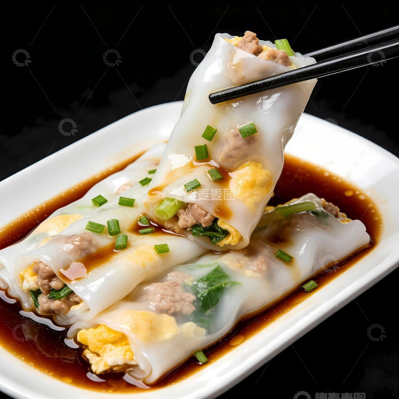 高清大图下载【趣麦麦图】广式肠粉摄影