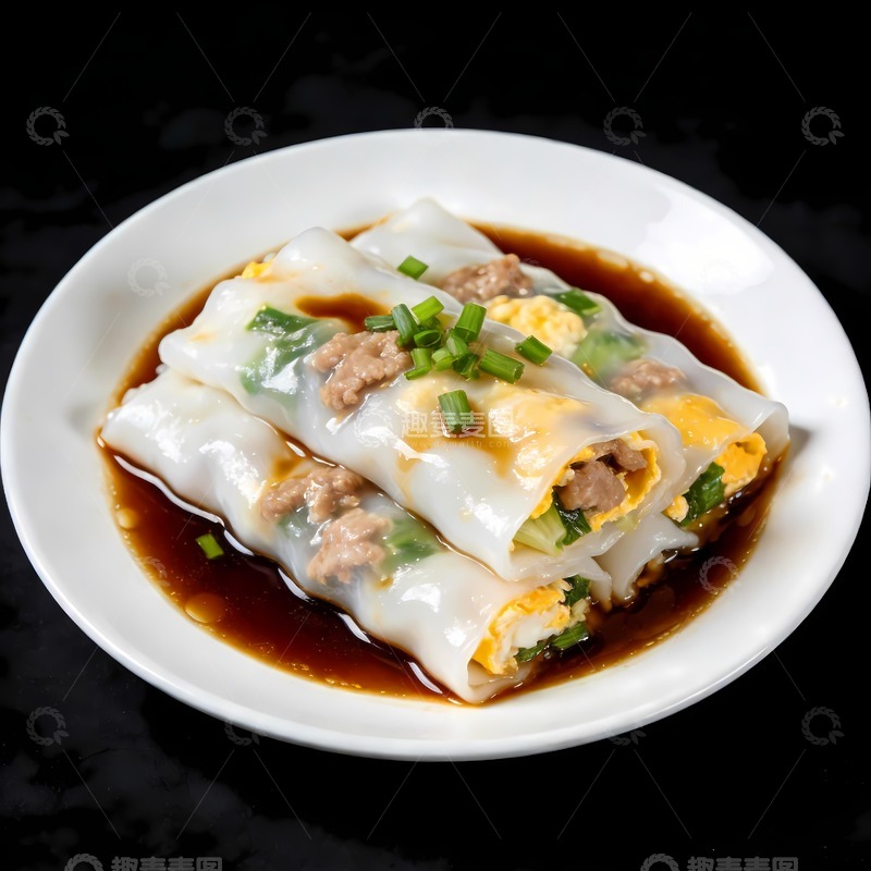 高清大图下载【趣麦麦图】一盘广式肠粉