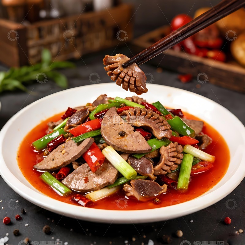 高清大图下载【趣麦麦图】肝腰合炒图片