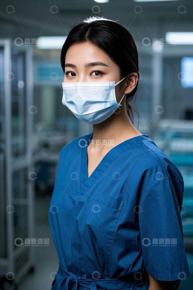 身着制服的医院女医护人员