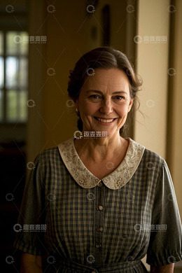 微笑的中老年女士室内肖像