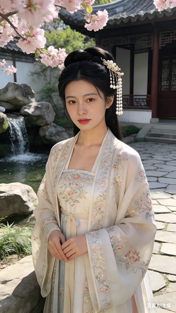 古典园林汉服美人写真