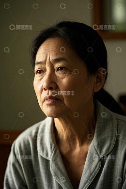 室内老年女性人物特写