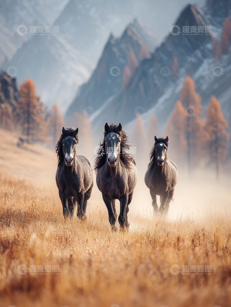 高清大图下载【趣麦麦图】嘶风  踏燕  双骏   