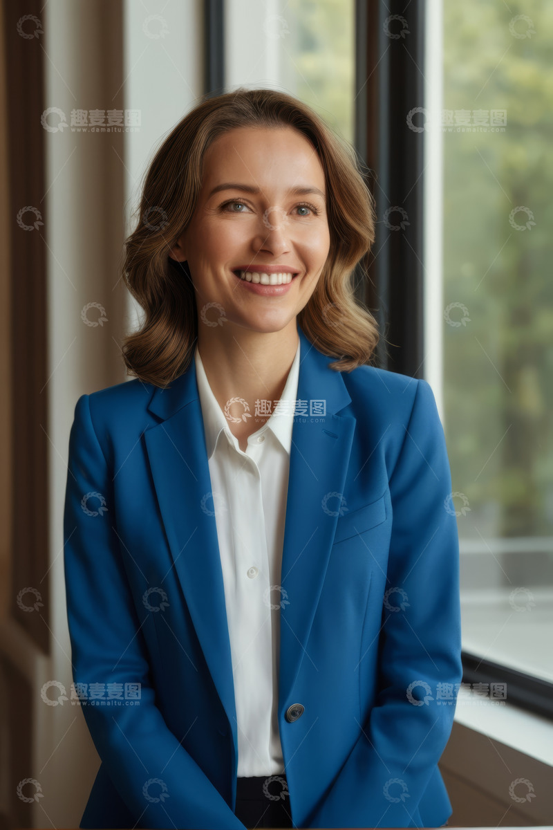 高清大图下载【趣麦麦图】身着正装微笑的职业女性