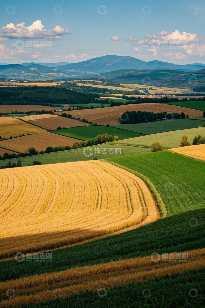 高清大图下载【趣麦麦图】田野乡村自然风光全景