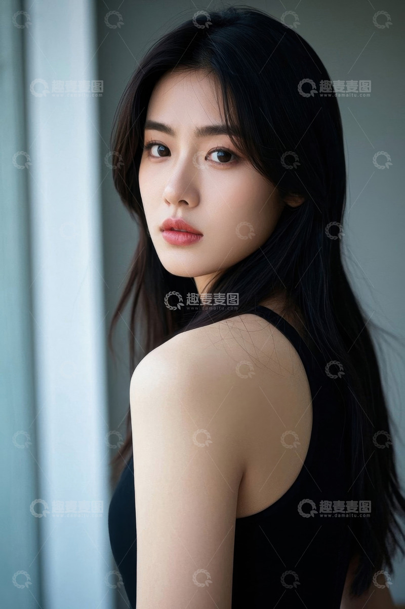 高清大图下载【趣麦麦图】亚洲青年女性人物肖像特写