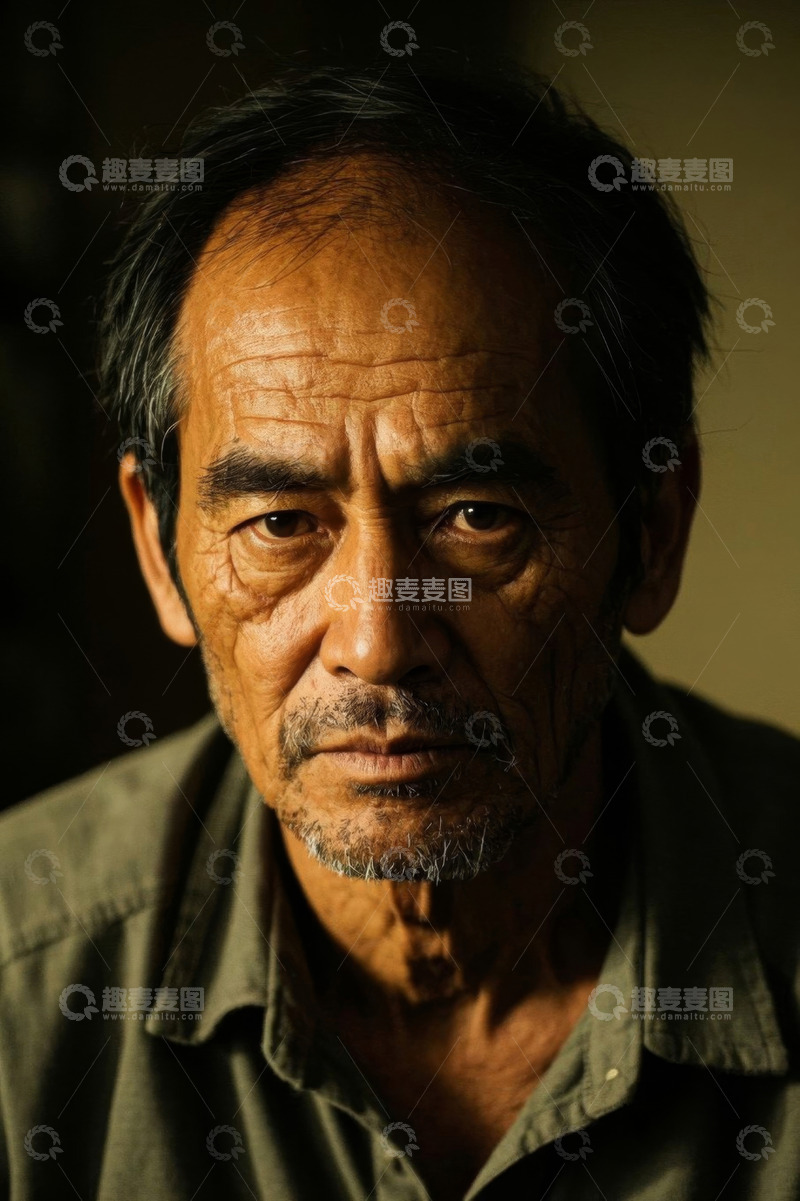 高清大图下载【趣麦麦图】中老年男性人物肖像特写