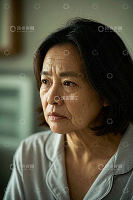成年女性居家沉思特写