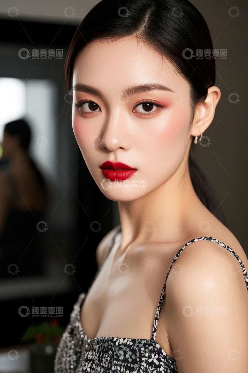 高清大图下载【趣麦麦图】女性半身肖像特写