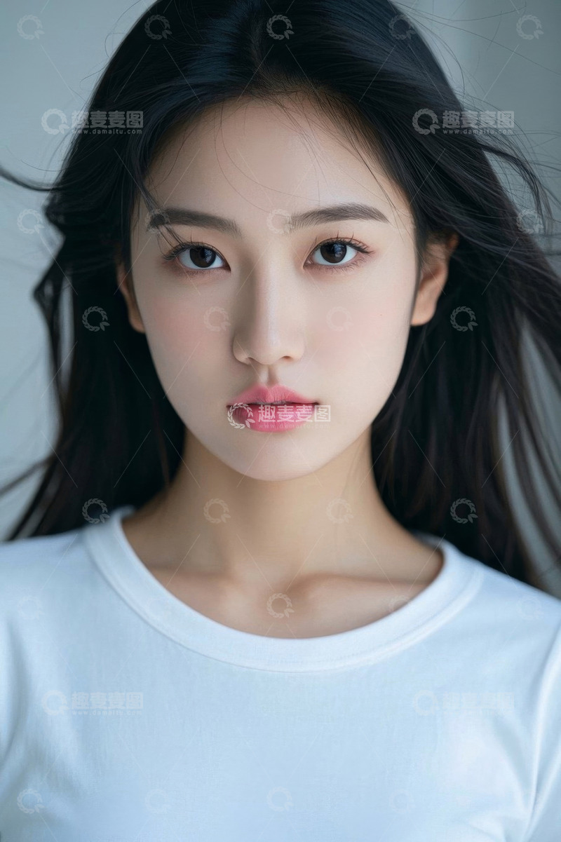 高清大图下载【趣麦麦图】亚洲年轻女性肖像特写