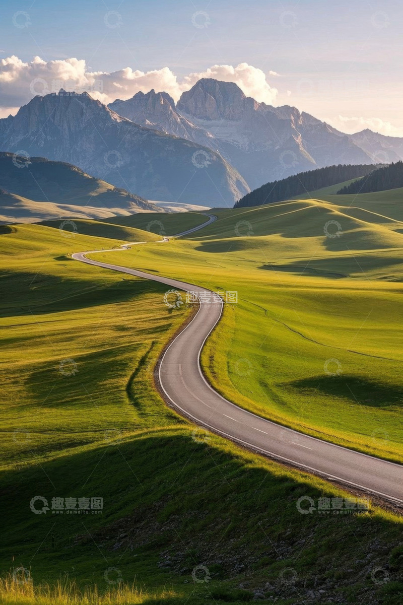 高清大图下载【趣麦麦图】山间蜿蜒公路自然风光