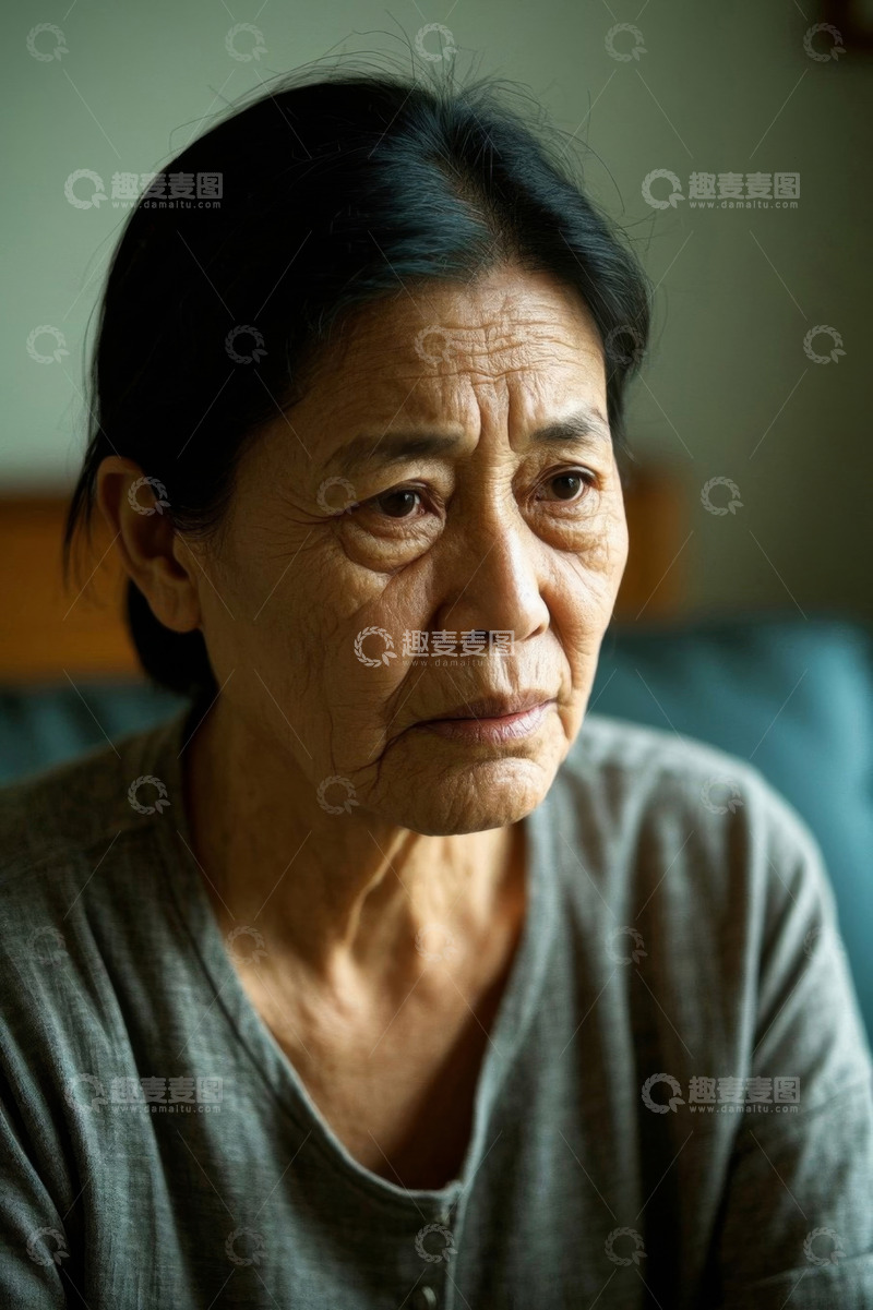 高清大图下载【趣麦麦图】老年女性面部特写