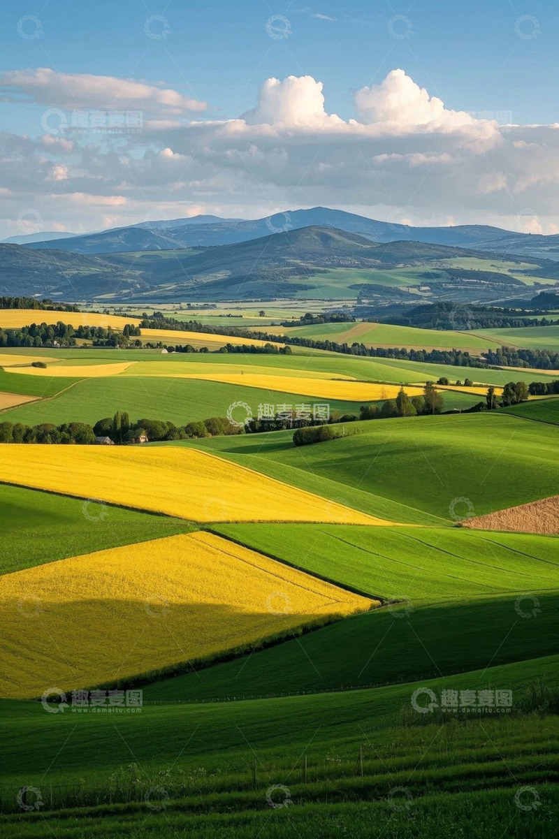 高清大图下载【趣麦麦图】田园风光山丘田野全景