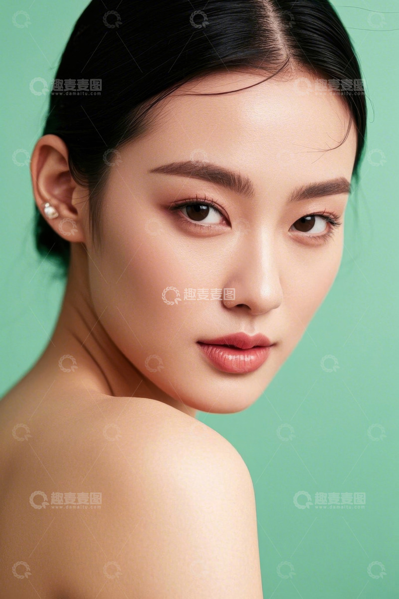 高清大图下载【趣麦麦图】女性面部特写美容素材