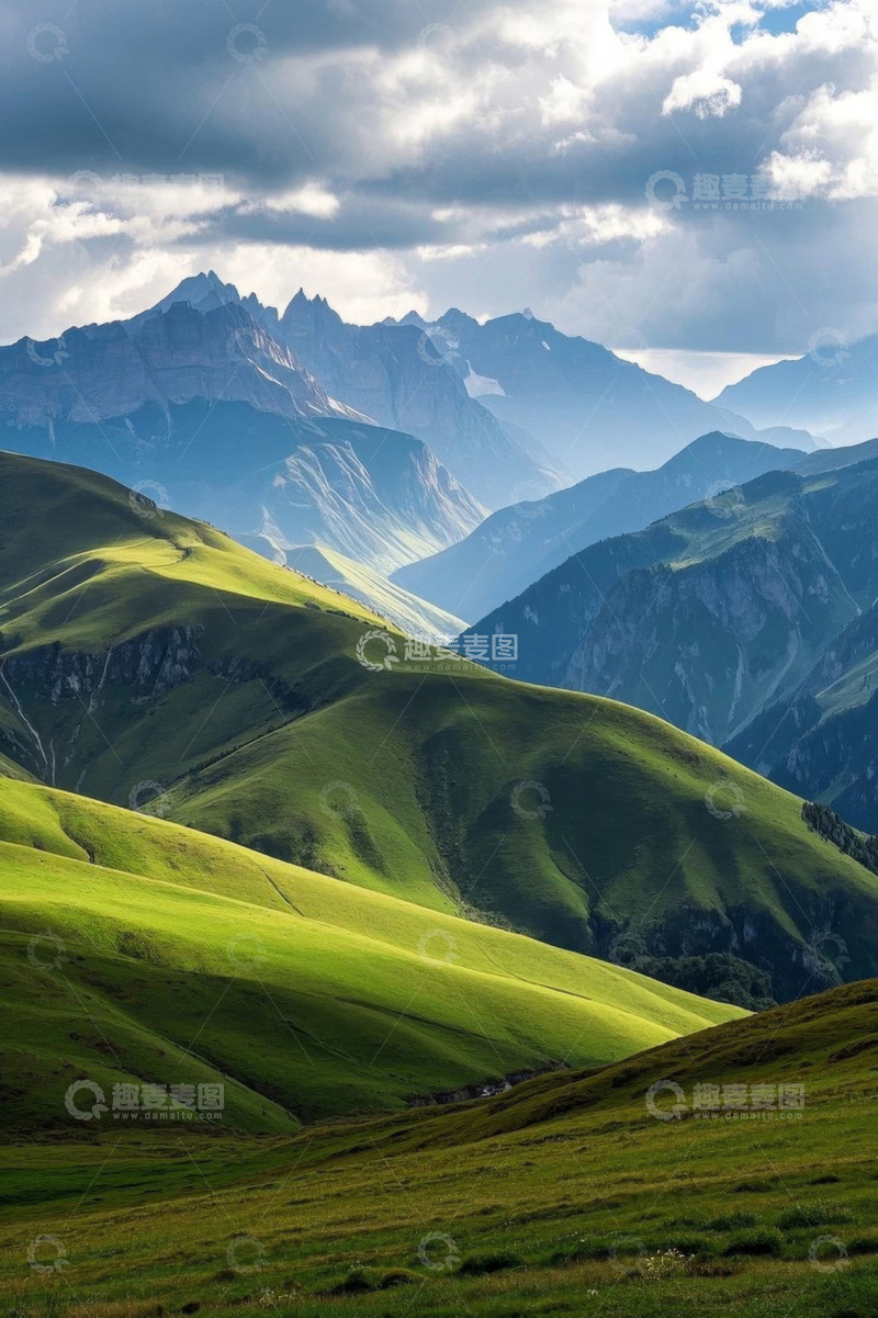 高清大图下载【趣麦麦图】山峦起伏的绿色自然风光