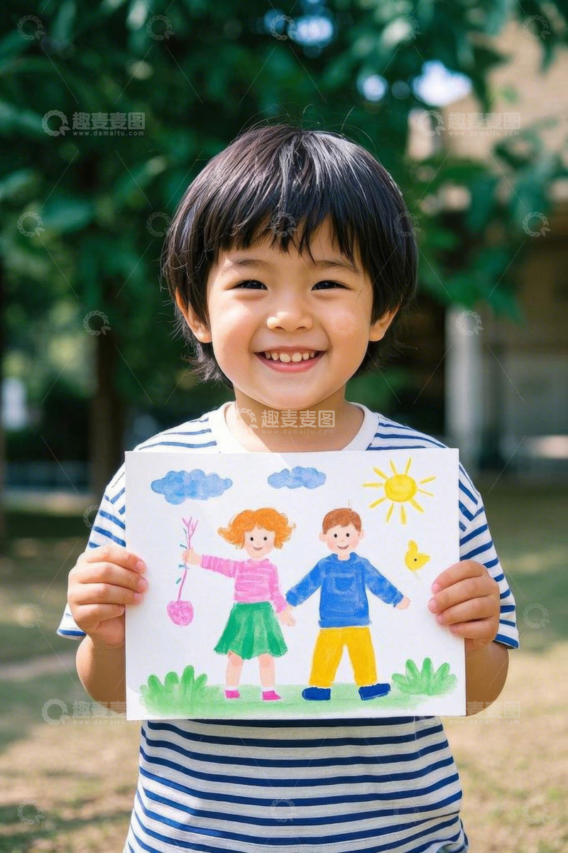 高清大图下载【趣麦麦图】儿童户外展示绘画作品