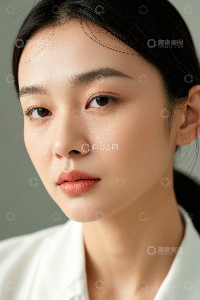 高清大图下载【趣麦麦图】女性近景面部特写