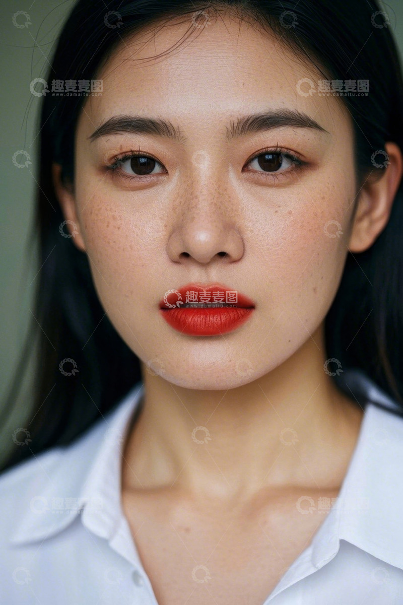 高清大图下载【趣麦麦图】女性面部特写肖像