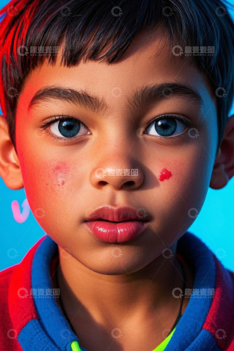 高清大图下载【趣麦麦图】男孩面部特写