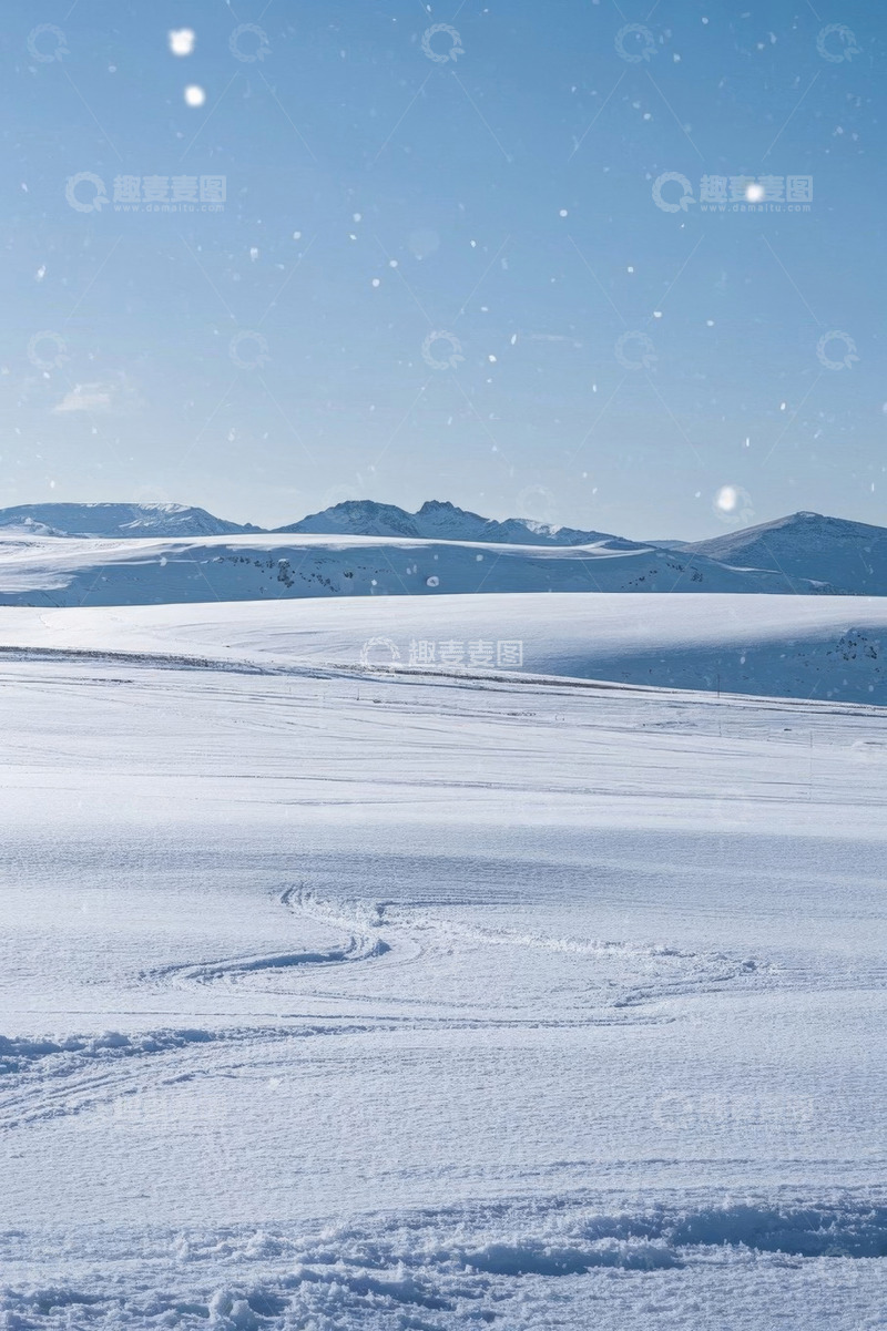 高清大图下载【趣麦麦图】雪地山脉自然风光景象