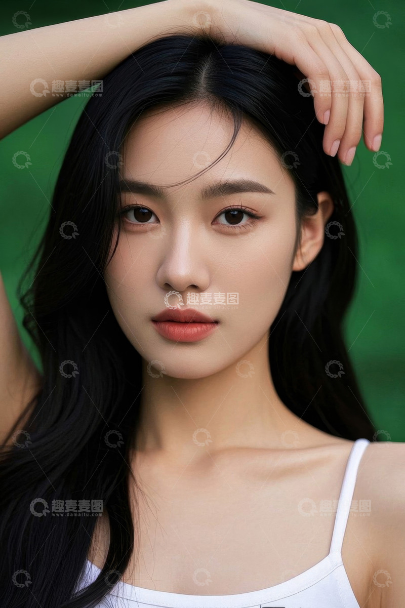 高清大图下载【趣麦麦图】女性休闲姿态特写