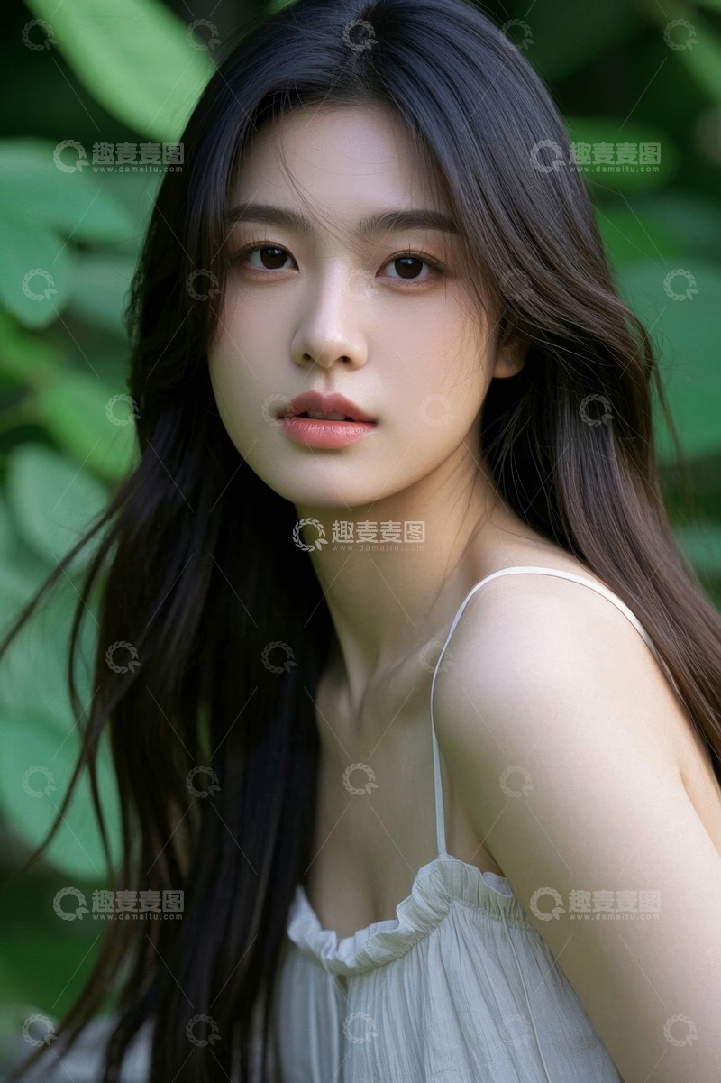 高清大图下载【趣麦麦图】户外长发亚洲美女肖像