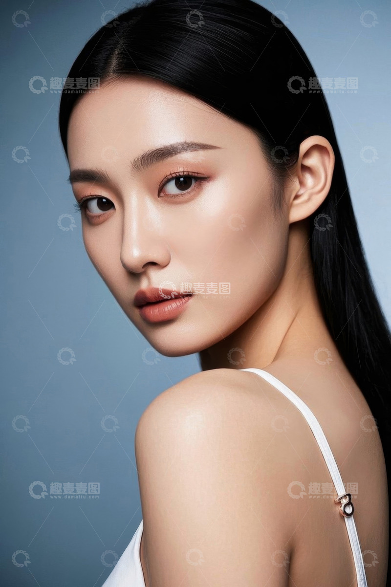 高清大图下载【趣麦麦图】亚洲女性半身肖像特写