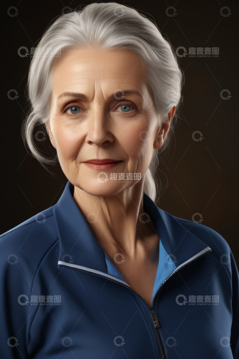 高清大图下载【趣麦麦图】老年女性半身肖像