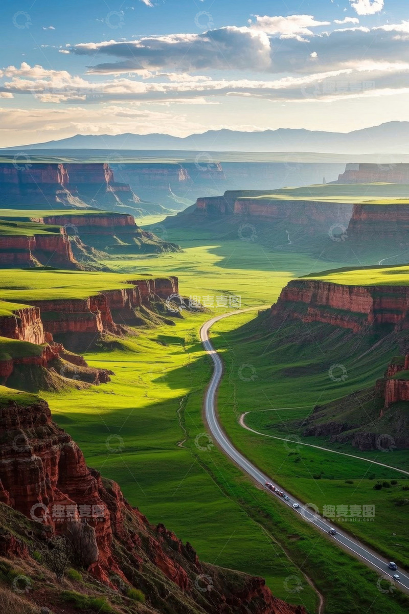 高清大图下载【趣麦麦图】山间公路自然风光全景
