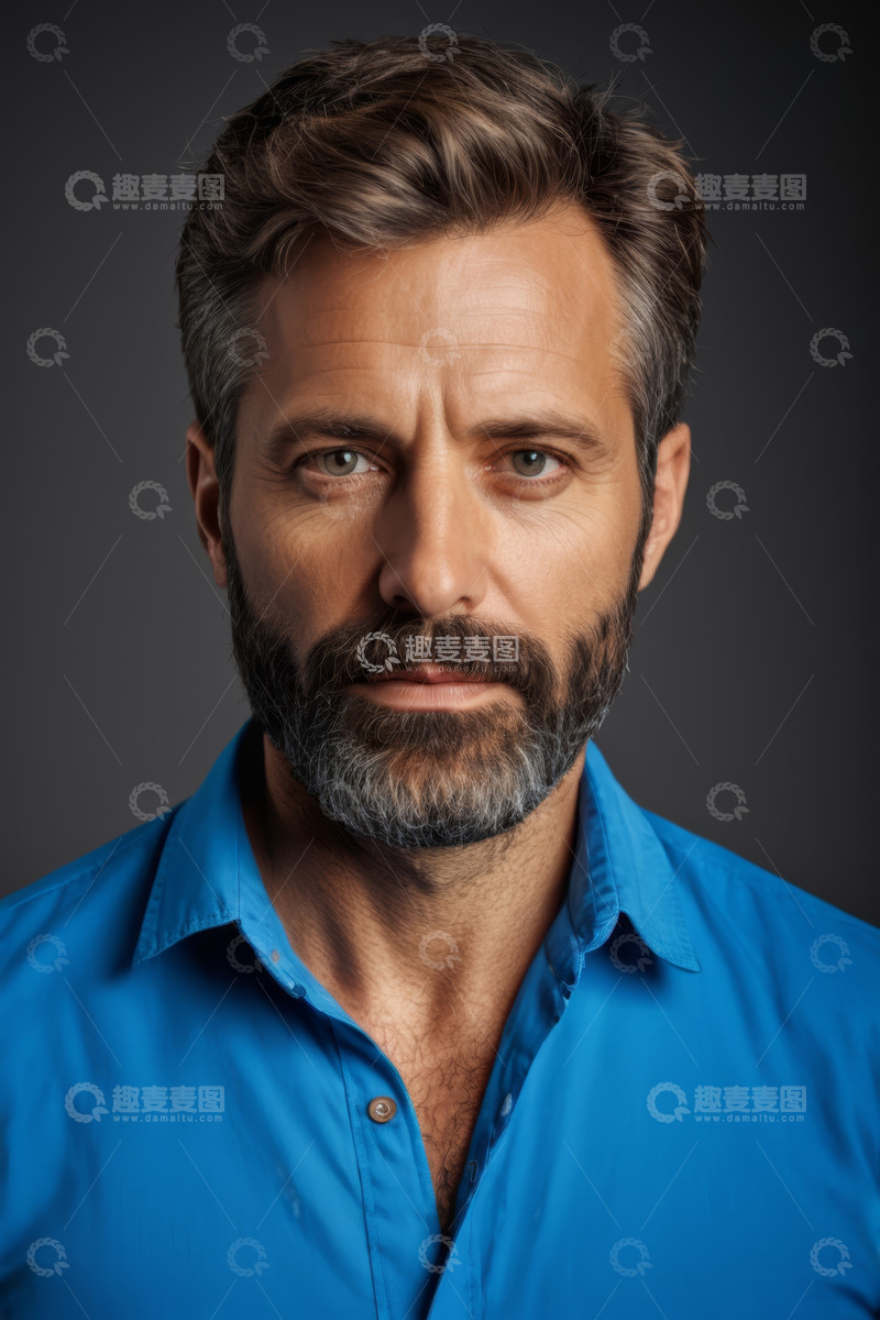 高清大图下载【趣麦麦图】成熟男人正面肖像