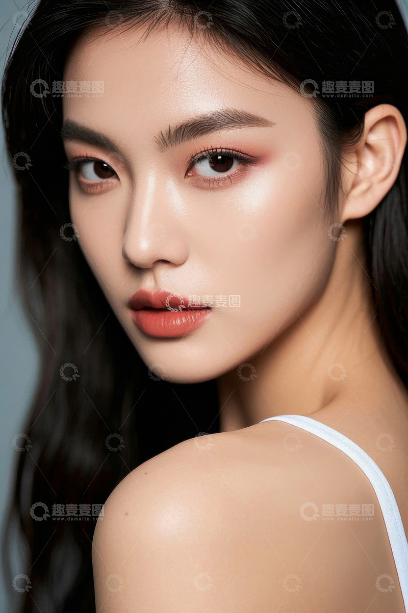 高清大图下载【趣麦麦图】亚洲女性美容肖像特写