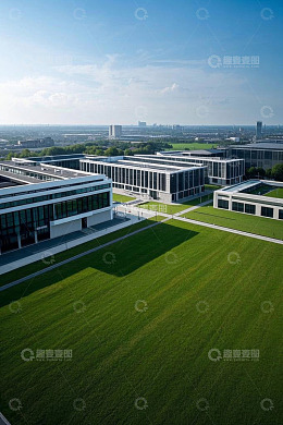 现代建筑群航拍全景