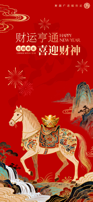财运亨通喜迎财神海报设计