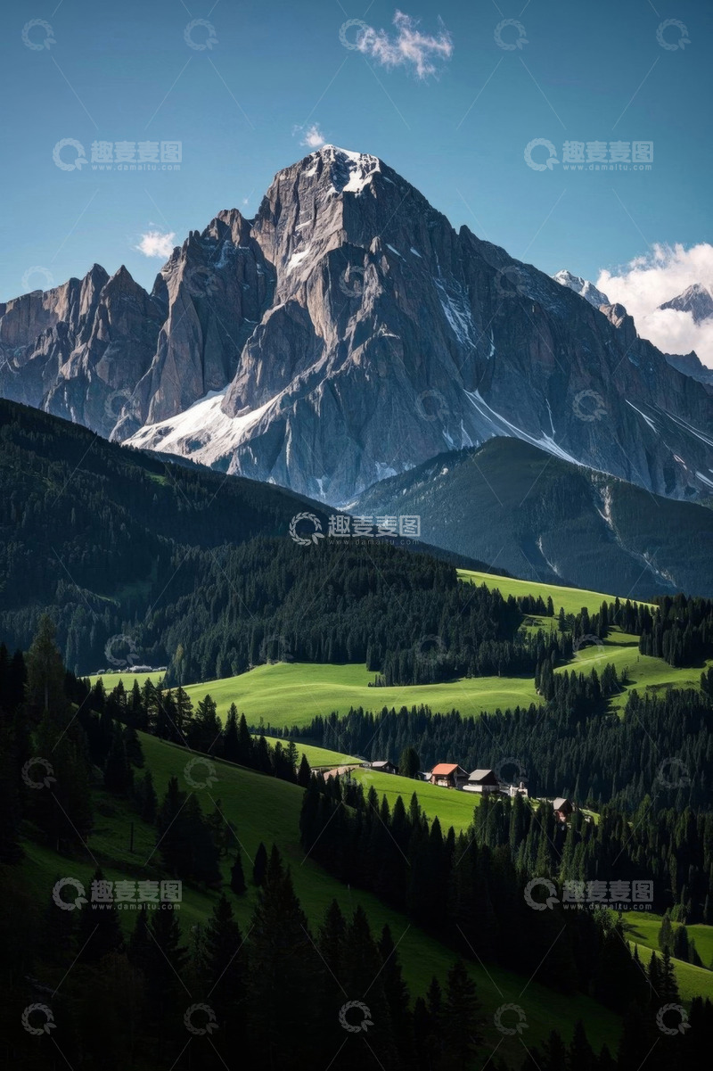 高清大图下载【趣麦麦图】阿尔卑斯山自然风光全景