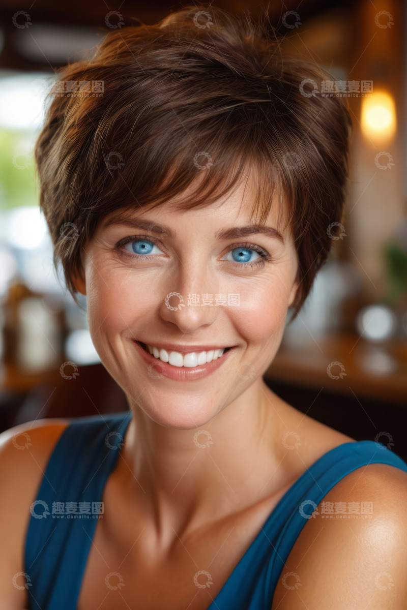 高清大图下载【趣麦麦图】微笑女人半身肖像