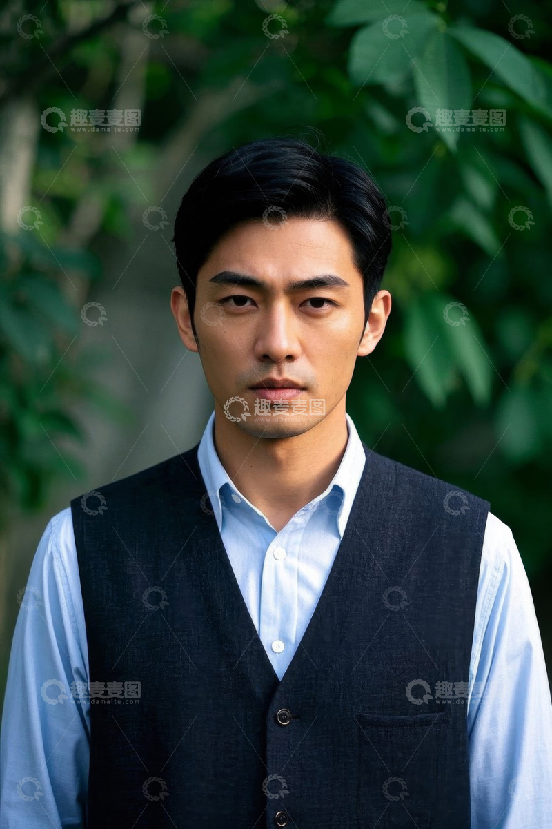 高清大图下载【趣麦麦图】户外年轻男子半身肖像