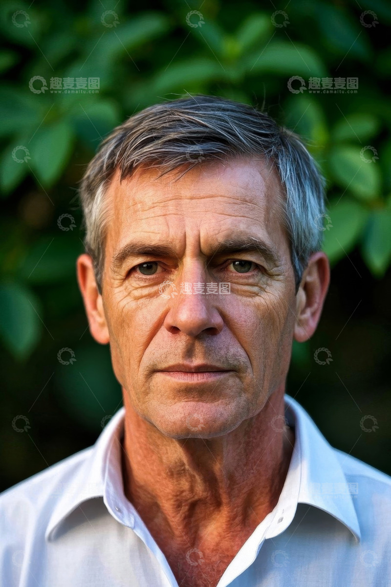 高清大图下载【趣麦麦图】中年男子户外正面肖像