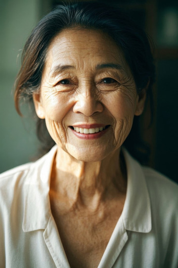 微笑的老年女性肖像