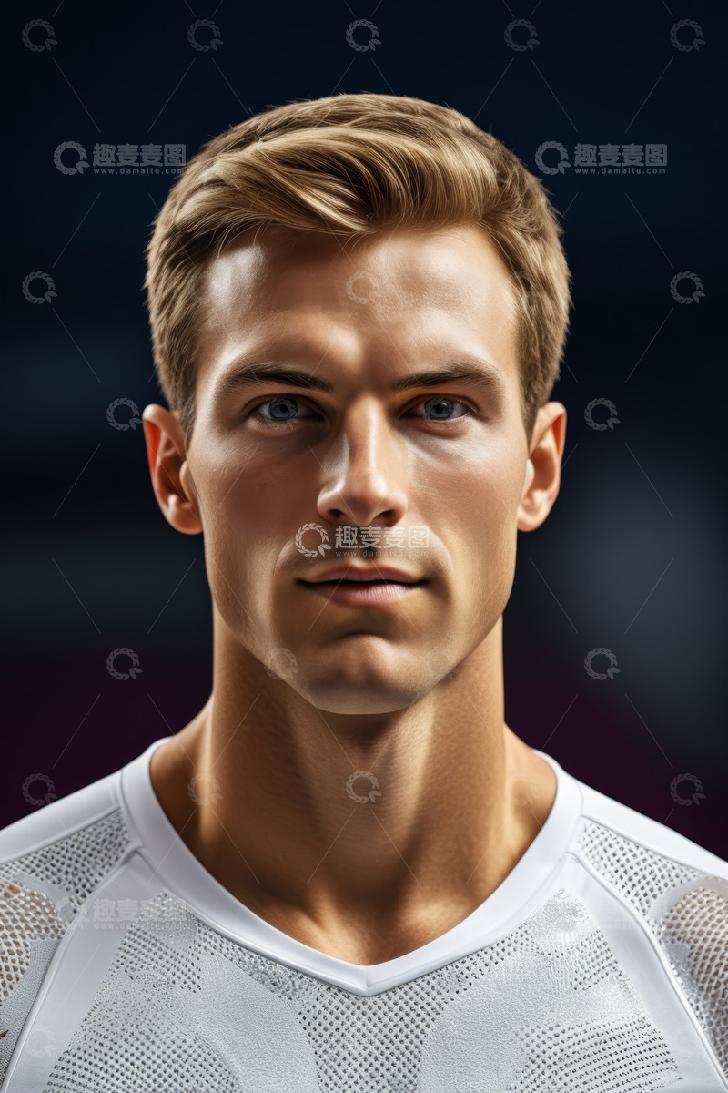高清大图下载【趣麦麦图】英俊男子正面肖像特写