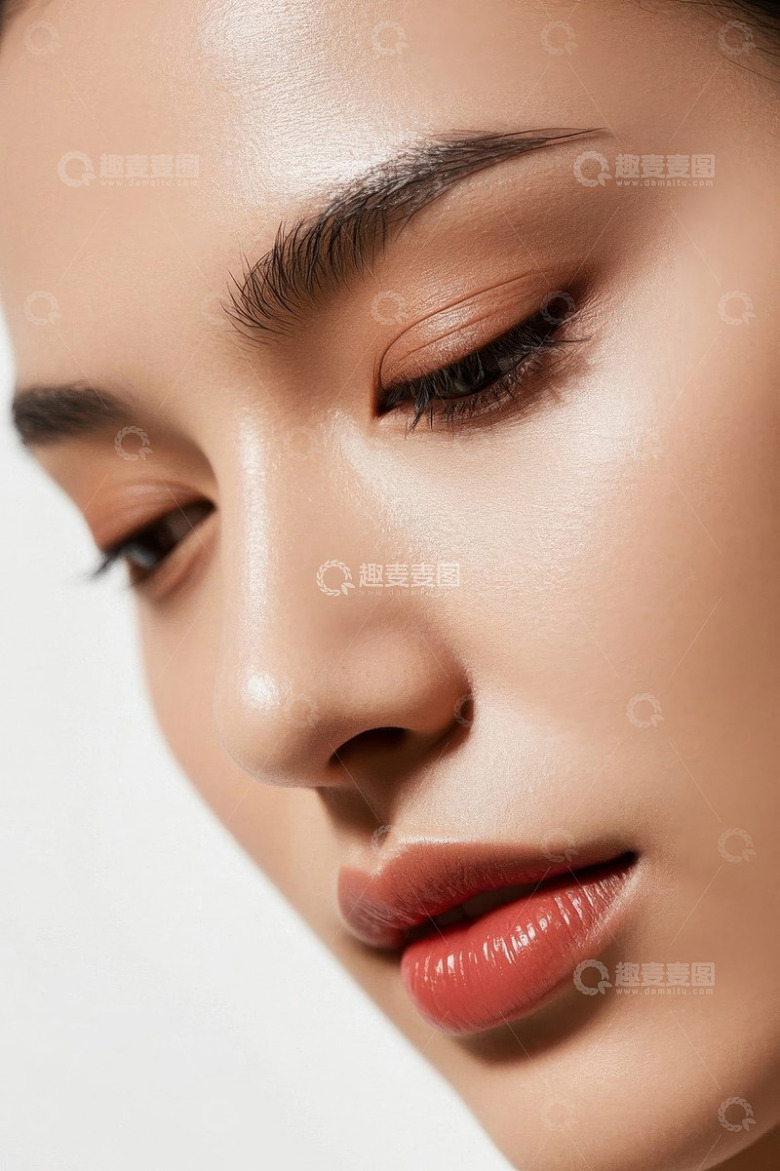 女性脸部特写美妆素材