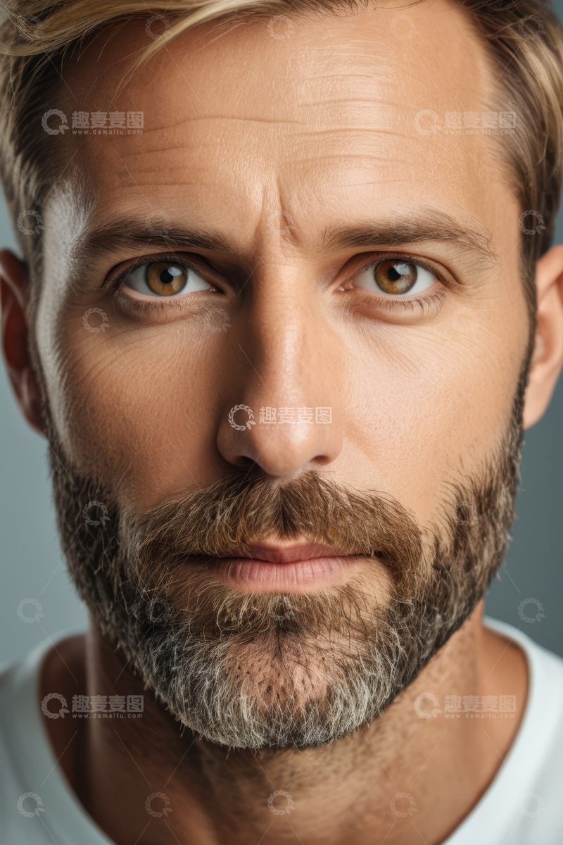 高清大图下载【趣麦麦图】男性面部特写肖像